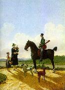 Wilhelm von Kobell Riders on Lake Tegernsee  II oil painting reproduction